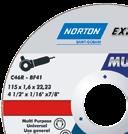 Allmän information Norton Expert kapskivor och navrondeller är avsedda för användning på flera olika material som stål, rostfritt, gjutjärn och sten.