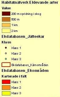 Aktuellt område (blått) ingår i spridningsområde för ek.