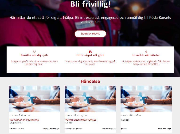 Att anmäla sig till händelser utan att ha en användarprofil Händelser som markerats som offentliga kan ses av