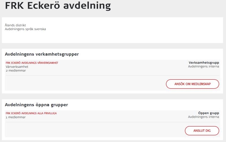 Grupper och att ansluta sig till dem I Oma kan du se vilka grupper det finns för