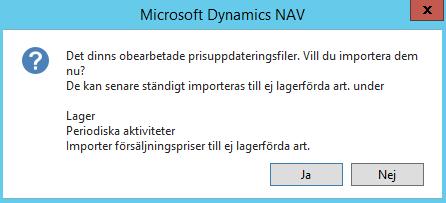 Inläsning av försäljningspriser till skuggregistret Funktionen finns under Avdelningar Lager Reservdelar - Prisbehandling Funktionen används till att läsa in nya försäljningspriser, rabattkoder och