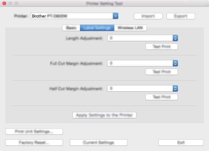 Ändra inställningarna för P-touch-etikettskrivaren Fliken Label Settings (Etikettinställningar) 6 1 2 4 3 6 1 Length Adjustment (Längdjustering) Ställer in längden på den utskrivna etiketten efter