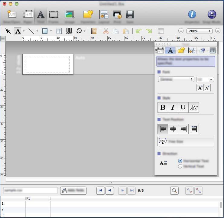 Använda P-touch Editor Funktionslägen 16 16 Standardläge 16 I detta läge kan du skapa etiketter med text och bilder.