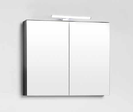 Belysning Nite LED 305 mm Mått (BxHxD): 400x640x150 mm Spegel 400 med blank aluminiumram, Belysning Nite LED 305 mm Mått (BxHxD): 400x720x30 mm BADRUM SPEGELSKÅP FLOW 750 Fyra glashyllor, Spegel även