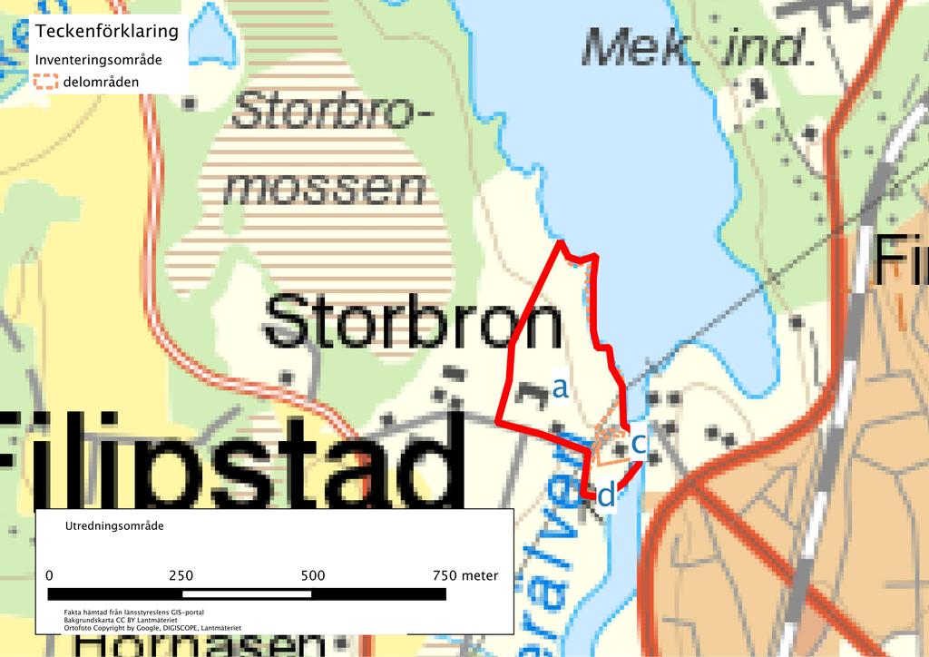 4 Allmän beskrivning av området Nedan redovisas de delområden som inventeringsobjektet består av. Fastighetskarta över utredningsområdet med de olika delområdena markerade. 4.