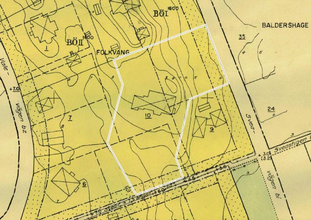 6 (17) Utklipp från detaljplan S110, med markering i fastighetsgräns Gällande tomtindelning (numera fastighetsindelningsbestämmelser), med aktnummer 0162- T5/1956, fastställd den 12 juni 1956, upphör