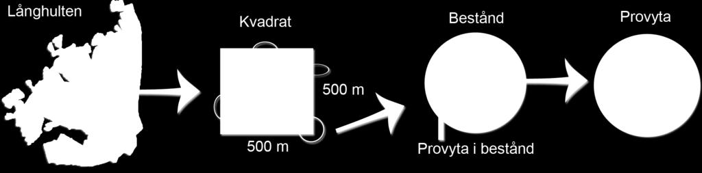 Inventering)med)provytor) Närenhörnpunktpåenkvadrathadelokaliseratssågickjagutefterkvadratens sidormedhjälpavgps,detbeståndsomdenförstahörnpunktenlågimättes.