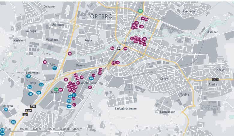 CASTELLUMS FASTIGHETSBESTÅND Förvärvs- Bygg/ Kvadratmeter per lokalslag Fastighet Gatuadress Kommun år Omb. år Kontor Butiker Lager Logistik Bostäder Övrigt Totalt Markyta Tax.