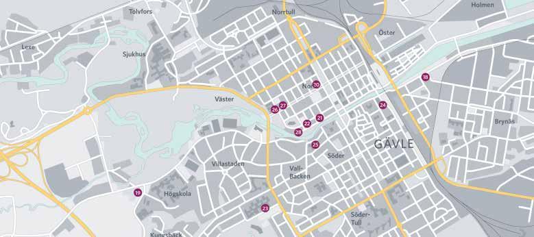 Region Norr KONTOR/BUTIK Förvärvs- Bygg/ Kvadratmeter per lokalslag Fastighet Gatuadress Kommun år Omb. år Kontor Butiker Lager Logistik Bostäder Övrigt Totalt Markyta Tax.