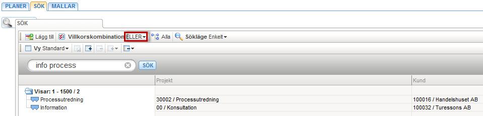 Möjlighet till att söka i alla planer ges till användaren via egenskapen Projektadministratör. Egenskapen läggs till i medarbetarregistret. Sökning av alla planer sker i enkelt och avancerat sökläge.