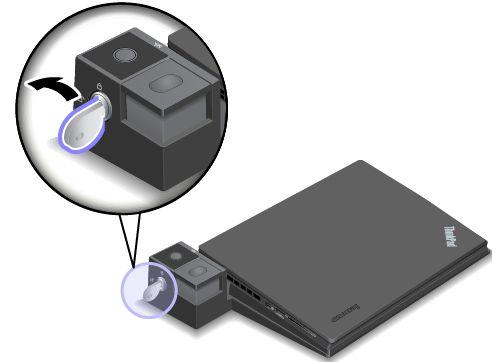 Anm: ThinkPad Basic Dock har inte ett systemlås. 1. Koppla loss alla kablar och enheter från datorn. 2.