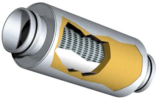 Täthetsklass B enligt EN 1751:1998 uppfylls för läckage mot omgivningen. Mått och vikt (oisolerad) Ljuddämparen är cylinderformad och har 100 mm isolering.