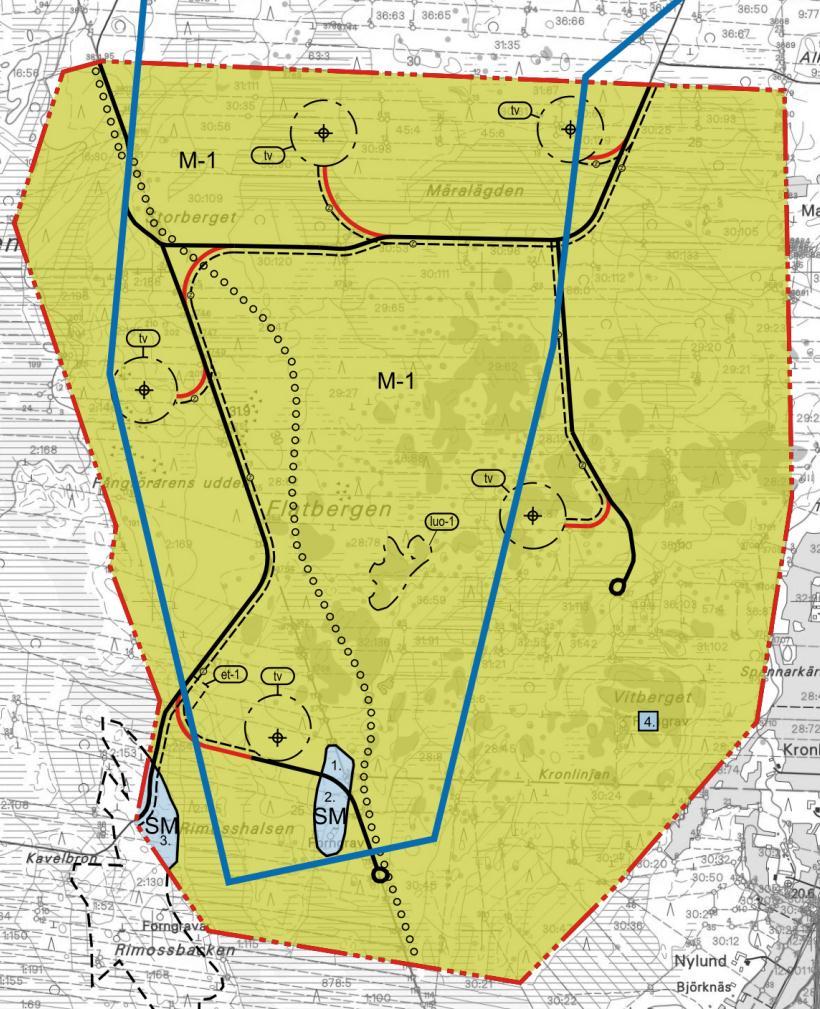 1-13 Bild 5. Planeförslagets förhållande till etapplan 2, Österbottens landskapsplan. 3.2.1.3 Generalplan Varken på planeområdet eller i planeområdets direkta närhet finns någon gällande delgeneralplan.