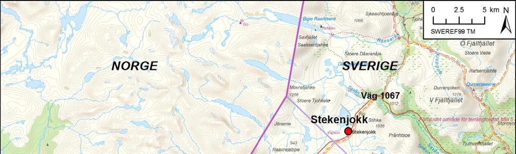2.1 Transportvägar Transportvägen i andrahandsalternativet går söderut från Stekenjokk till Stora Blåsjön i cirka 42 km där den viker av mot väster