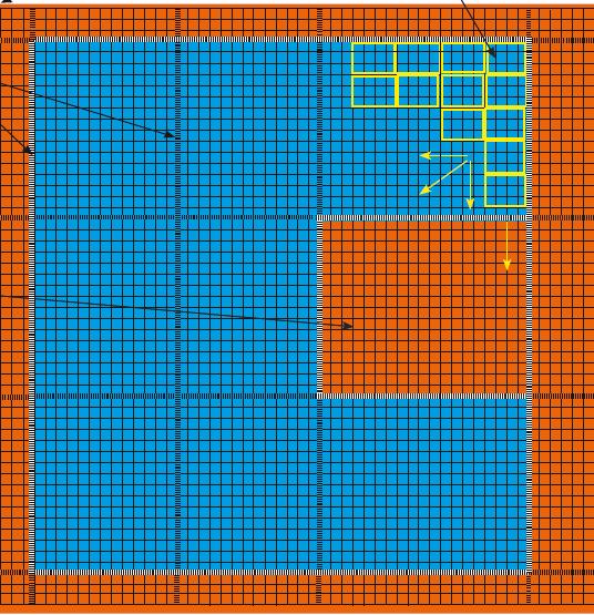 Sida 5 / 8 Golvet kommer på fyra pallar, blåa och orange golvbitar, som är hopsatta att passa på pallarna.