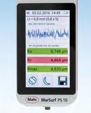 Instegsmodellen för mätning av ytstruktur från Mahr övertygar genom den särskilt enkla och intuitiva hanteringen. TFT pekdisplayen på 4,3" kan vridas fritt.