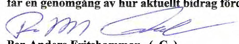 På sammanträdet men fattades besut om att avså ovan nämnda förenings bidragsansökan.