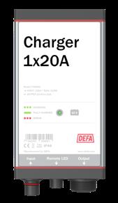 Dessa måste beställas som tillbehör till laddaren, som levereras utan kablar. PRODUKTER - LADDARE MultiCharger 1x20A Art.nr.