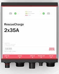 Produkter - RescueCharger RescueCharger 2x12, 2x20, 2x35 DEFA RescueChargers är speciellt anpassade för utryckningsfordon som kopplas i och ur 230 V flera gånger varje dag.