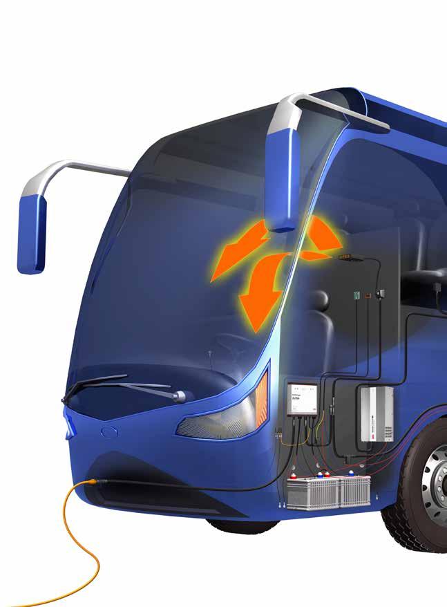 Buss Förutom laddning och förvärmning av motor och kupé finns det behov av