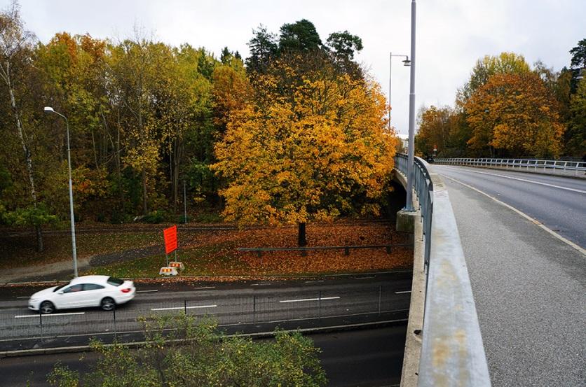 Vy mot planområdet från Hallonbergen.
