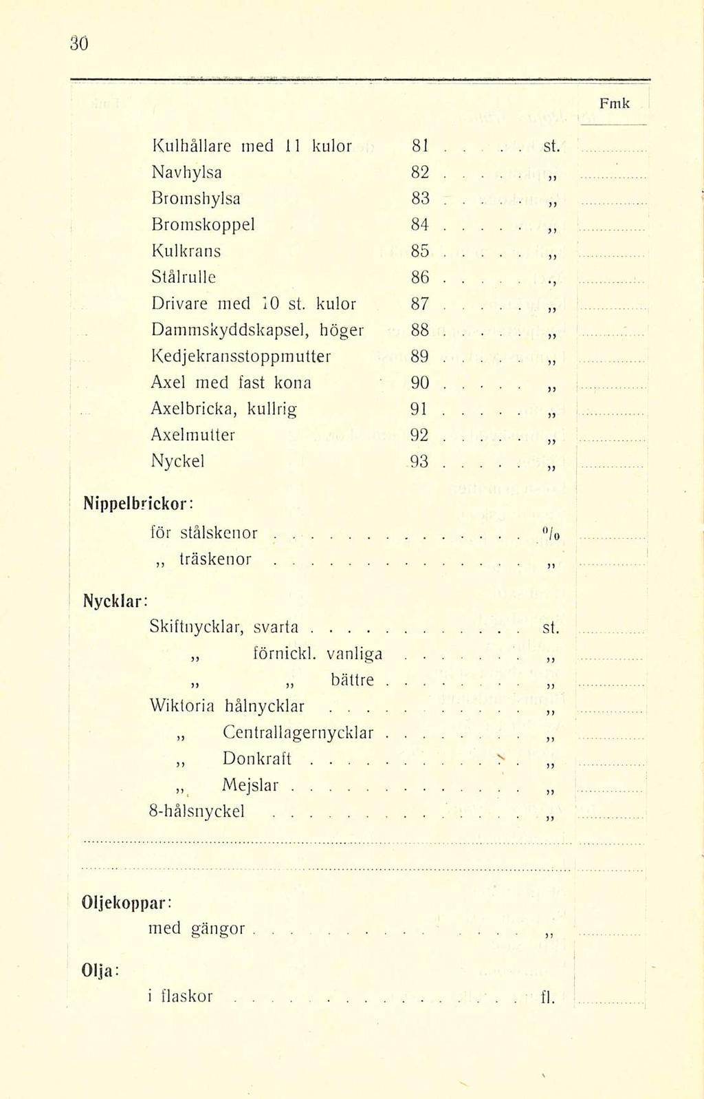 Kulhåliare med 11 kulor 81 st Navhylsa 82 Bromshylsa 83 Bromskoppel 84 Kulkrans 85 Stålrulle 86 Drivare med 10 st kulor 87 Dammskyddskapsel, höger 88 Kedjekransstoppmutter 89 Axel med fast kon a 90