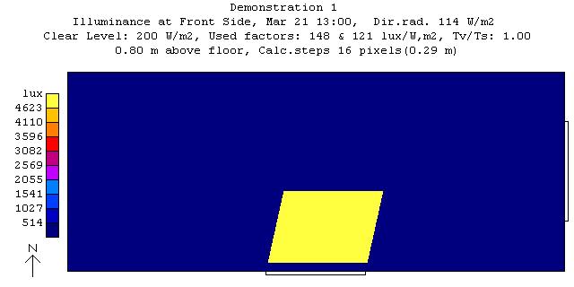 Nedan visas några resultat från de två postprocessorerna samt en 3-D bild av byggnadens geometriska utformning.