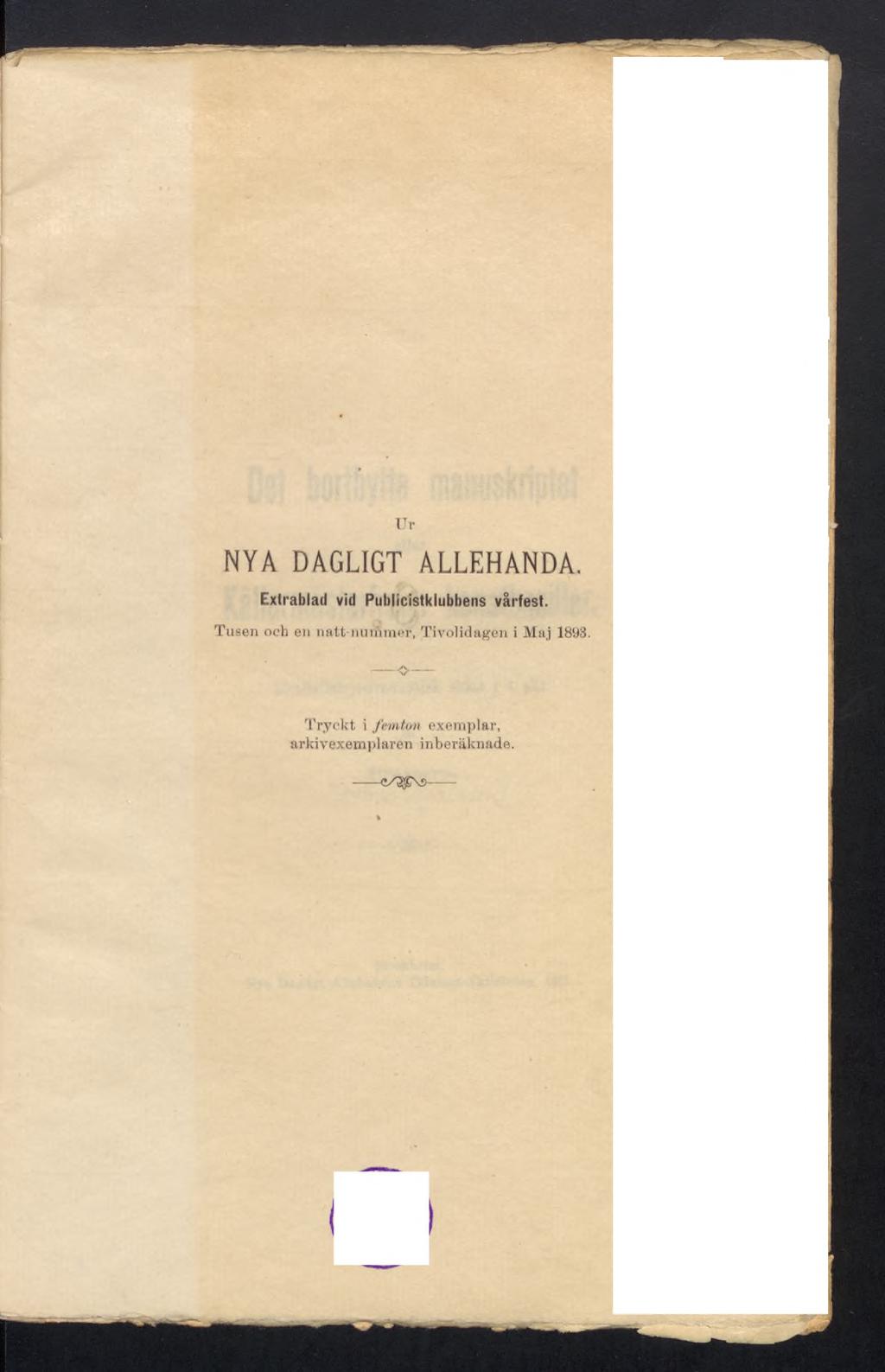 Ur NYA DAGLIGT ALLEHANDA.