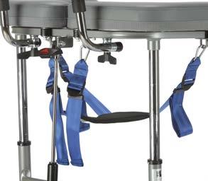 Pga tipprisk beroende på gåbordsmodell och patient så rekommenderar vi att tillbehöret enbart används i kombination med ståplatta och/eller Tramprör/Tippskydd.