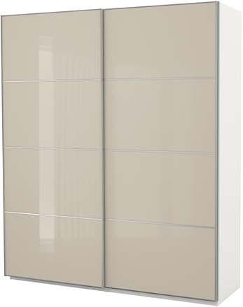 B200 D66, H236 cm. Vit/högglans ljusbeige. 092.650.