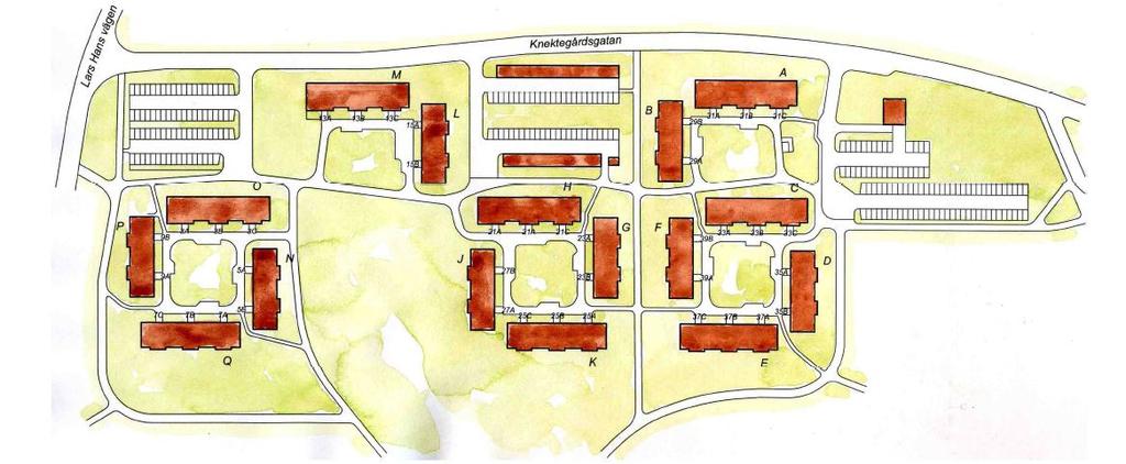Källa Skanska Bebyggelsen i Brogården består av lamellhus som ligger kring stora gårdar, se Figur 8.