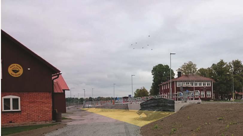 Gränsen mellan allmän plats och kvartersmark läggs så att hela stödmuren tillhör Vattholmavägen och ägs av Uppsala kommun.