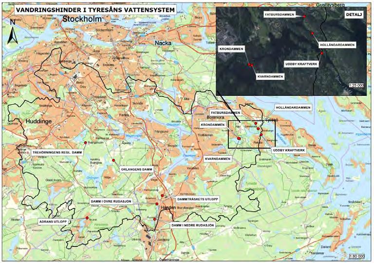 5 (60) 2 REGIONALA FÖRUTSÄTTNINGAR Tyresåns vattensystem är det största sammanhängande systemet av sjöar och vattendrag i Stockholmsområdet.