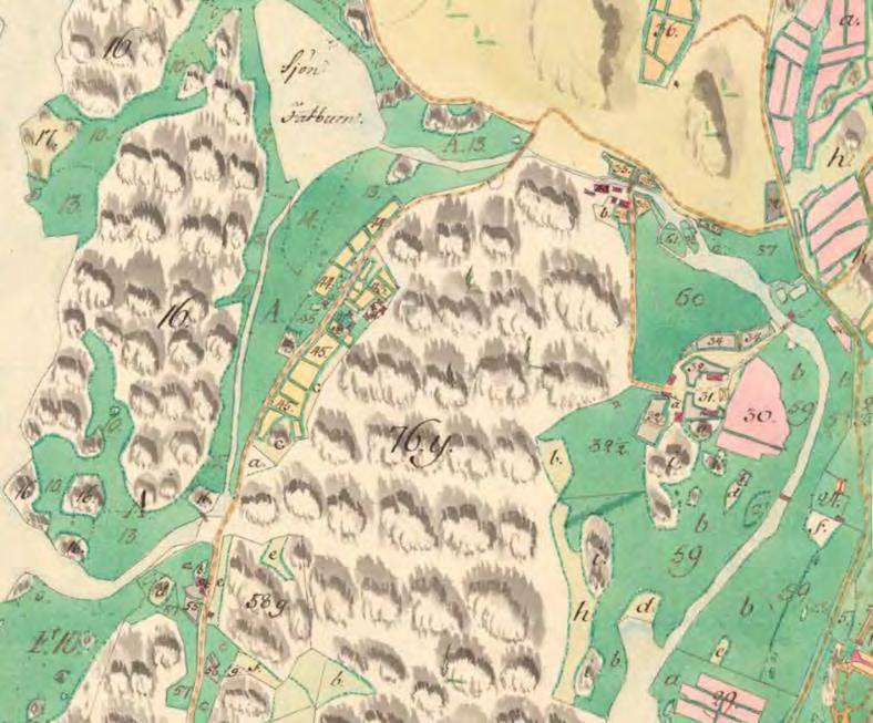 10 (60) Figur 4. Fatburen och Follbrinksströmmen på Ägomätningskarta från 1796. Lantmäteriet 2016. NYFORS-WÄTTINGESTRÖMMEN Vid Nyfors ligger Tyresö-Flatens utlopp.