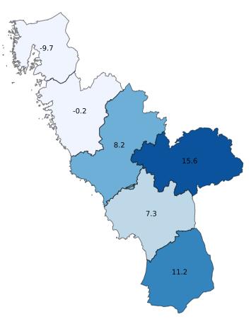 Gästnätter i Halland, jan-feb 2018 138 034 gästnätter (+3,9 %, +5 166 st) (Utveckling per marknad