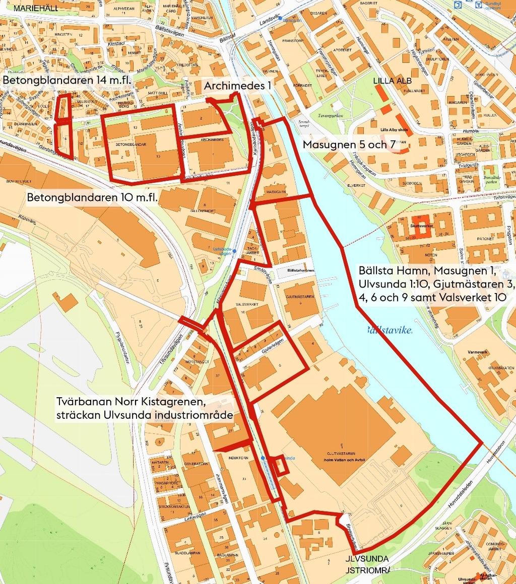 Följande detaljplaner gäller inom planområdet: Pl 1960B, Pl 6722, P2007-36057 och P2008-18482. I nordväst vid Bromma blocks angränsar DP 2004-14499 i vilken spårvägens sträckning redan regleras.