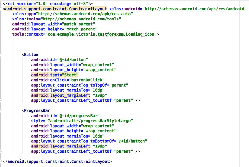 Bilaga 4 XML-kod för test-vyn