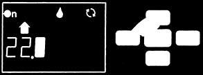 Välj effekt (1 kw, 2 kw eller 3 kw) genom att trycka på +/On-knappen eller -/Off-knappen. I bilden nedan är 3 kw vald. Stänga av gasolpanna 1.