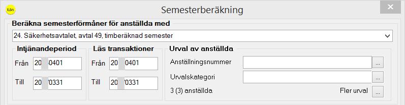 Egna anteckningar specifikt för din semesterberäkning: Observera att om du använder dig av brutna löneperioder, som inte överensstämmer med intjänandeåret, måste du justera intjänandeperiodens