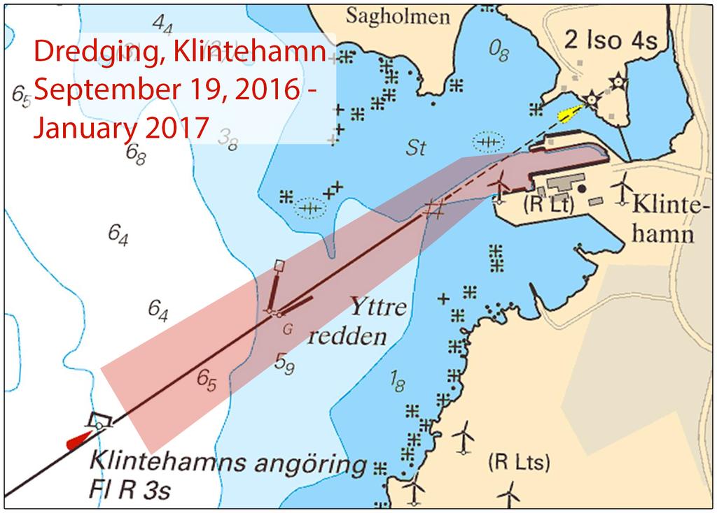 2016-09-08 9 Nr 615 Muddringsarbeten, Klintehamn Wasa Dredging. Publ. 7 september 2016 * 11494 Sjökort: 6241 Sverige. Mellersta Östersjön. NO om Oskarshamn. Valbergsudden - Fallebo Bergholme.