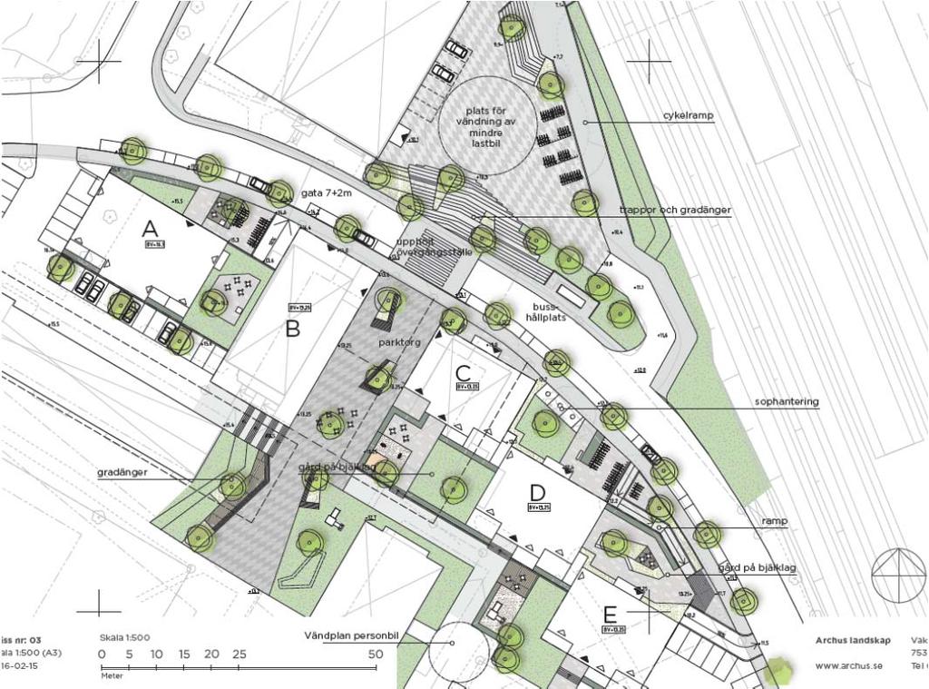 Figur 2.2. Planskiss Förslag till ny bebyggelse inom området Bagartorp (Archus landskap, förslag datererat 2016 02 15). 2.3 