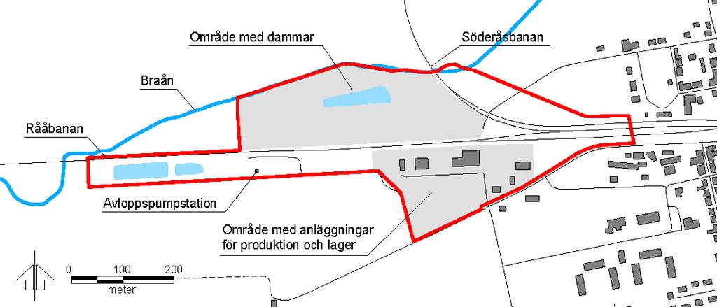 10(68) 3 Beskrivning av området 3.1 Orientering Det före detta BT Kemi-området i Teckomatorp består av två delar som åtskiljs av järnvägen Lund Helsingborg (Rååbanan), se figur 1. Figur 1.