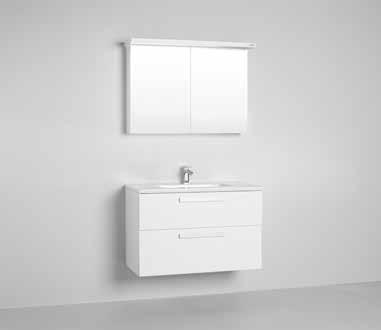 Badrumsinredning Free/Bas WC/D Tvätt För fler laminatbänkskivor se sidan 13. standard/ Bänkskiva 7487D Zeus Silver.