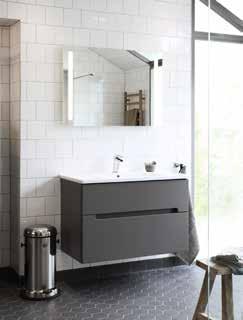 Bänkskiva 4240D Eklamell ljus. Free tvättställspaket 915, inkl Free spegelskåp 900, vit, kulör eller light wood. Eluttag i kommod.
