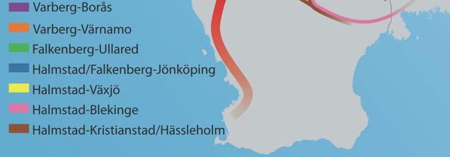 såväl kort som långt avstånd och i stråken återfinns de stora regionala och