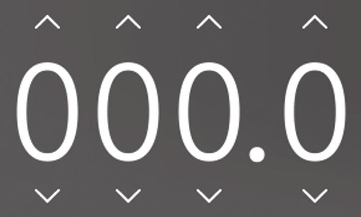 1 rpm 2/5 km/h 1 km/h 5/2 rpm Target bar visas i displayen. Hem Tryck, öka värdet (1, 2, 3...) Backa ett steg Hem Starta Tryck, minska värdet (9, 8, 7.