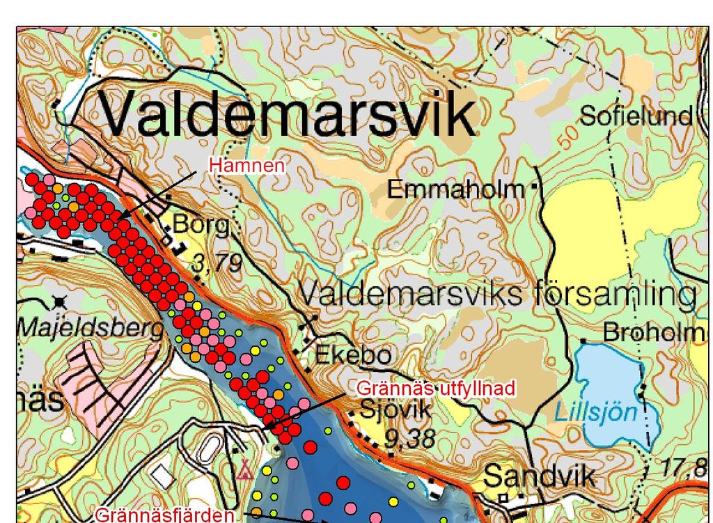 Vårt datum 7 (14) Slutsatsen av den miljöriskbedömning som utförts är att sedimenten i Valdemarsviken utgör, och kommer att fortsätta att utgöra, en risk främst för biota.