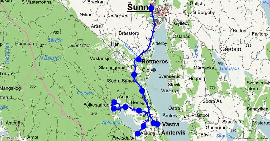 8/16/2018 12:22:42 PM Karta för Tur 6601 M - F Fordon 666 Skolbuss 6 Sunne 6601 6.25 7.