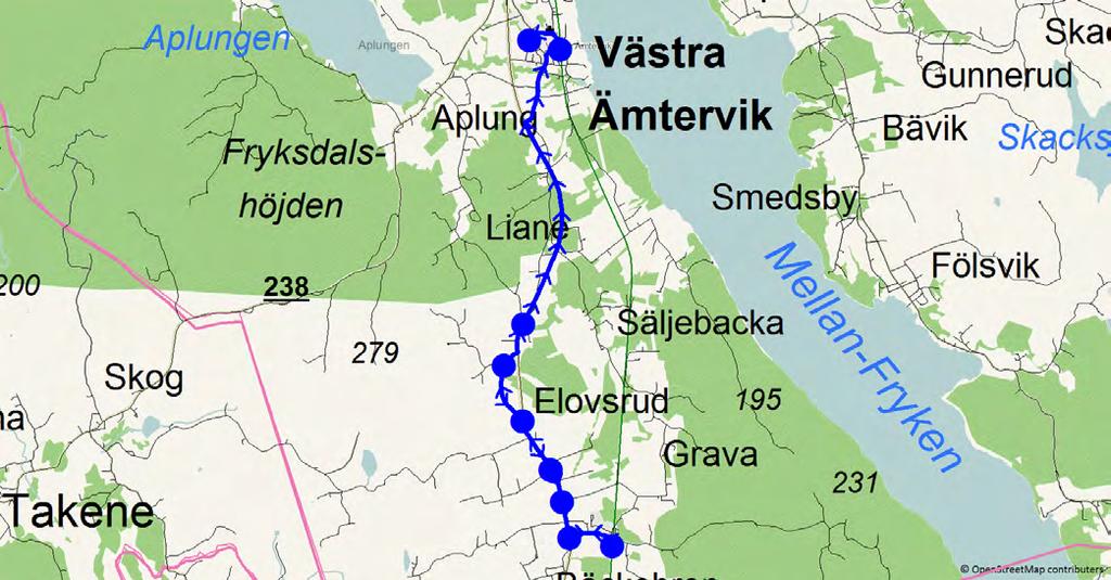 8/16/2018 12:22:47 PM Karta för Tur 6603 M - F Fordon 6603 Skolbuss 9 Sunne 6603 7.00 7.