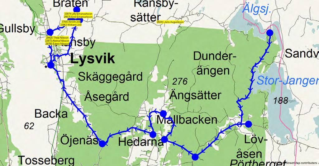 8/16/2018 12:23:11 PM Karta för Tur 6633 M - F Fordon 664 Skolbuss 4 Sunne 6633 6.50 7.